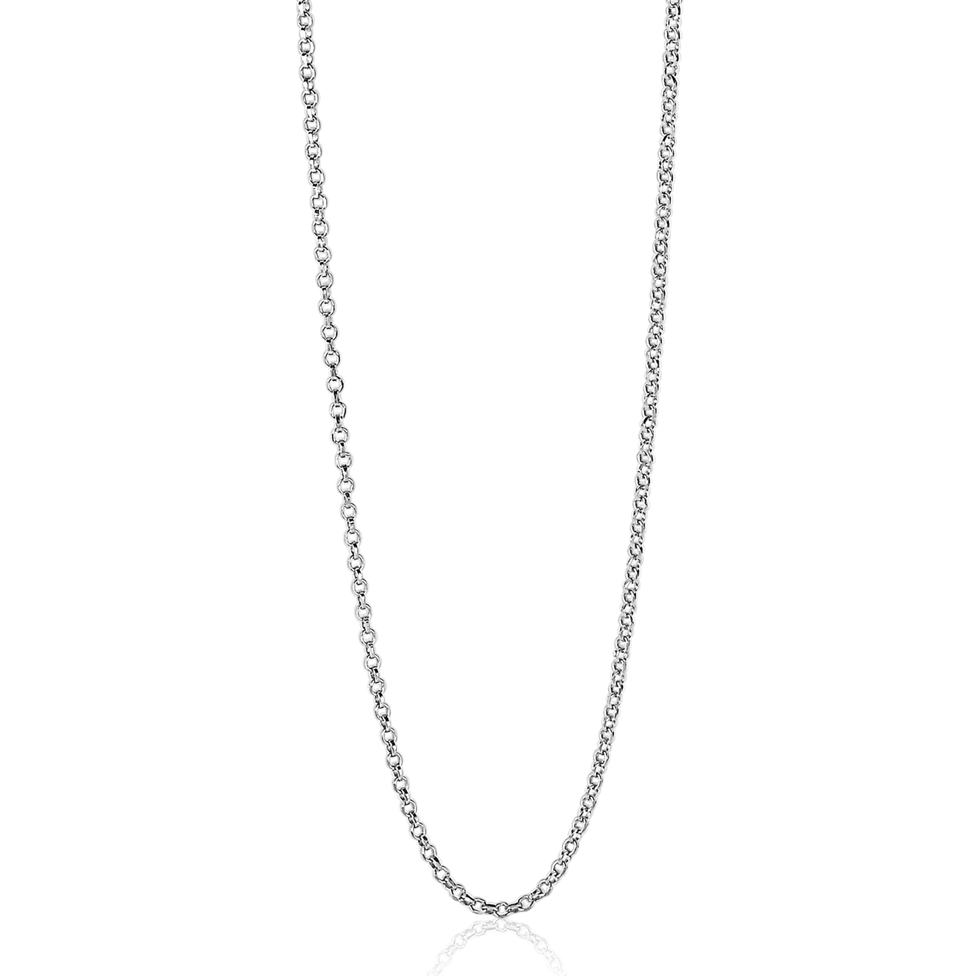 80cm ZINZI zilveren jasseron ketting ZILC-J80