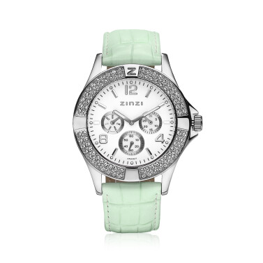 ZINZI Watch weißes Zifferblatt mintgrünes Band UNO13