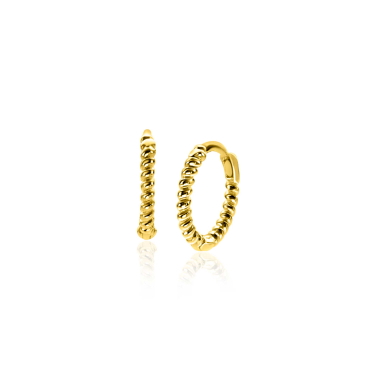 10mm ZINZI Gold 14 krt gouden oorringen, luxe klapsluiting 10x1,3mm ZGO468