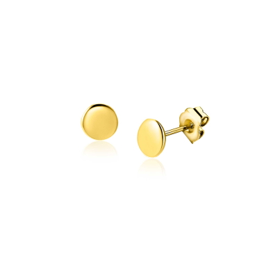 5mm ZINZI Gold 14 karaat gouden oorknoppen glad rond 5mm ZGO503
