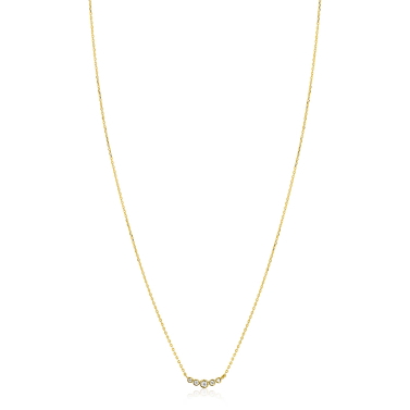 ZINZI GOLD collier 5x aflopende zirc.in kastje