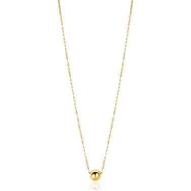 ZINZI Gold 14 Karat goldene Gliederkette mit elegantem glattem Kugel von 6mm, 42-45cm ZGC505
