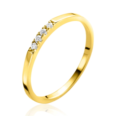 ZINZI GOLD rijring met 4x zirconia maat 52