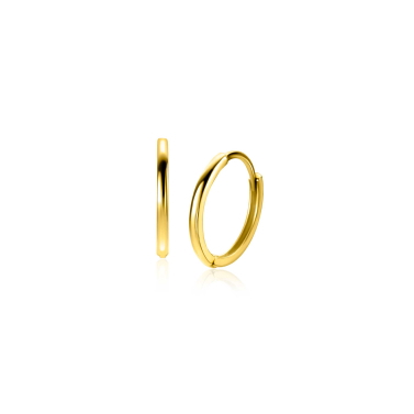 12mm ZINZI Gold 14 karaat gouden oorringen met luxe scharniersluiting 10 x 1,2mm ZGO524
