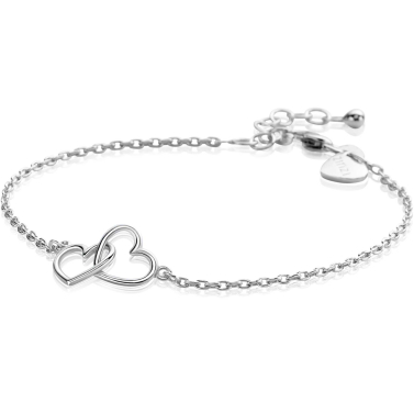ZINZI zilveren armband met 2 verbonden hartjes 17,5-19,5cm ZIA2513