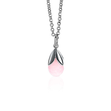 ZINZI zilveren hanger druppel roze ZIH1877R (zonder collier)