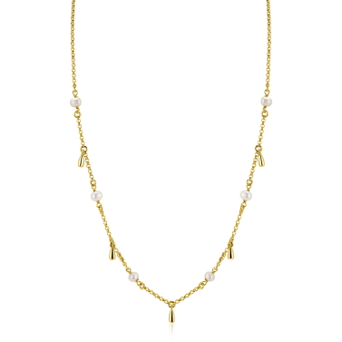 ZINZI zlv.collier gg.verg.met parels en pegeltjes 42/45