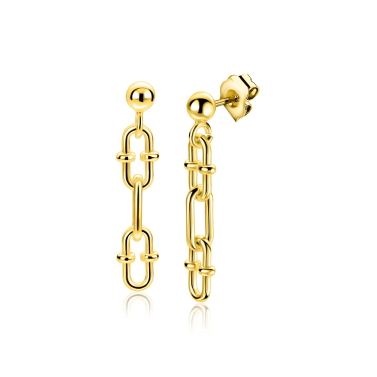 ZINZI zlv. oorstekers lang paperclip schakels