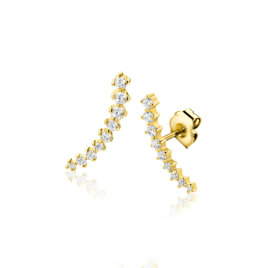 ZINZI zlv. oorstekers afl.zirconia's half gebogen