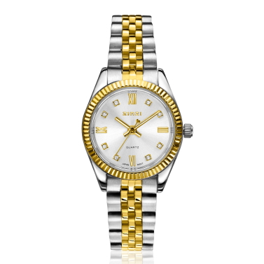ZINZI Mini Iconic Watch 24mm Silver Colored Dial, Case and bicolor Chain Strap ZIW2733