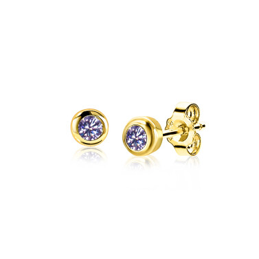 ZINZI zlv. oorkn.gg.verg.birthstones licht amethist cz