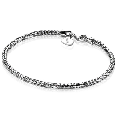 ZINZI zilveren schakelarmband vossenstaart 2.5mm breed 19cm ZIA1287