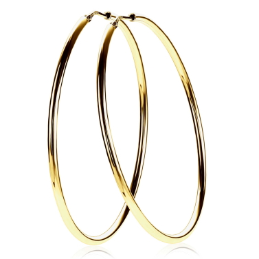 ZINZI zilveren oorringen 55 x 2mm glad geel verguld ZIO437G