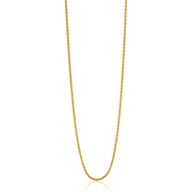 60 cm ZINZI zilveren palmier ketting geel verguld ZILC-P60G