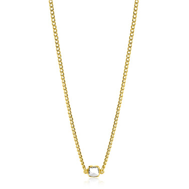 ZINZI zlv. collier gg.verg. grmt. met vk zirconia