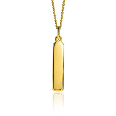 ZINZI silberner Anhänger 14K gelbvergoldet 32mm längliche Platte ZIH2213G