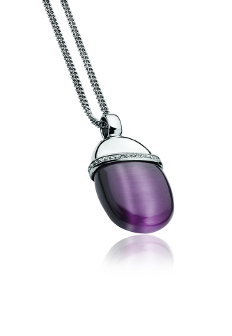 Zinzi silberner Anhänger violett ZIH794P