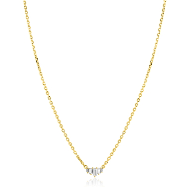ZINZI gold plated zilveren ketting 42–45cm met piramide vorm, bezet met witte zirkonia’s ZIC2723Y