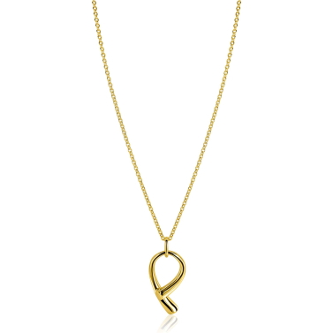 ZINZI zlv. collier gg,verg. met sierlijke hanger