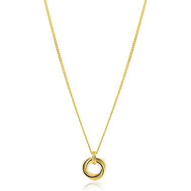 ZINZI zlv. collier gg.verg.hanger 3 verbonden ringen