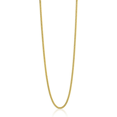 80cm ZINZI zilveren gourmet ketting gold plated. ZILC-G80G