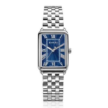 ZINZI Elegance Watch Blue Dial and Rectangular Case Stainless Steel Chain Strap 28mm ZIW1955