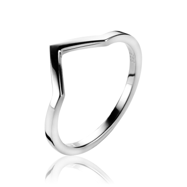 ZINZI zilveren ring V model glad ZIR1149