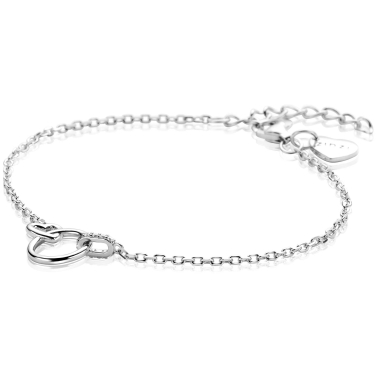 ZINZI zilveren armband met drie verbonden schakels en witte zirconia's ZIA2811