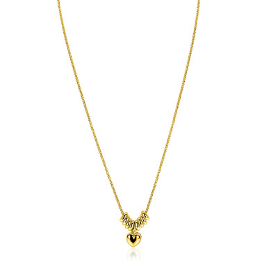 ZINZI zlv. collier gg.verg. met hartje en donuts 42/45
