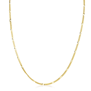 ZINZI zlv. figaro collier 42 cm geel verguld
