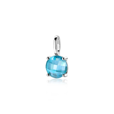 ZINZI Sterling Silver Pendant Round Turquoise ZIH2072T