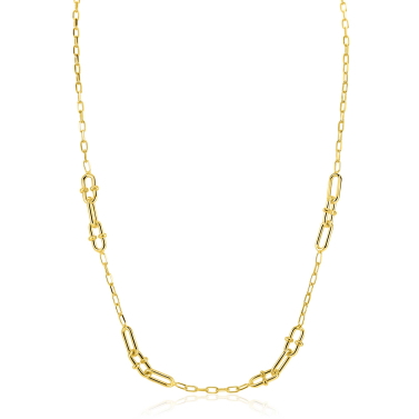 ZINZI zlv. collier met versch. paperclip schakels