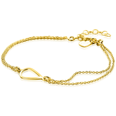 ZINZI gold plated zilveren multi-look armband met open druppelvorm 17-19cm ZIA-BF111