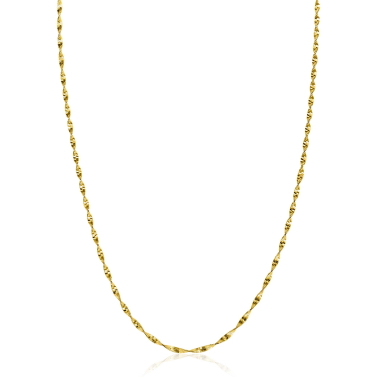 ZINZI gold plated zilveren ketting met glinsterende gedraaide schakels 1,9mm breed 43-45cm ZIC2585G