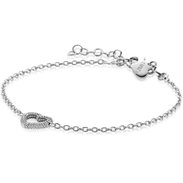 ZINZI zilveren armband met open hartje (9,5mm) voorzien van een bolstructuur 17-20cm ZIA2703