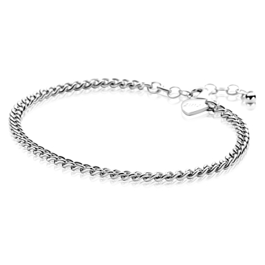 ZINZI zilveren massieve gourmet armband 3,2mm breed 17-20cm ZIA2850