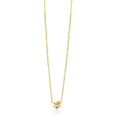 ZINZI zlv. collier gg.verg.hanger roen/bruin/cham/zir