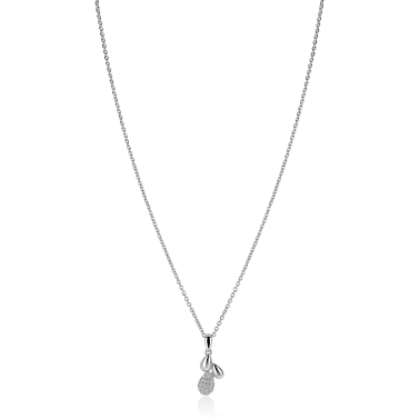 ZINZI zilveren ketting 42-45cm  met hanger met drie druppelvormen ZIC2746