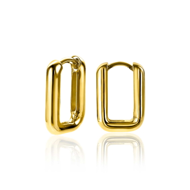 ZINZI zilveren luxe oorringen 14K geel verguld 18x3mm ovale vorm ZIO2222G