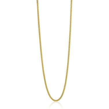70cm ZINZI zilveren gourmet ketting gold plated. ZILC-G70G