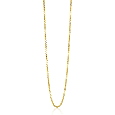 45cm ZINZI zilveren jasseron ketting geel verguld ZILC-J45G