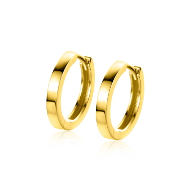 ZINZI GOLD klapcreolen glad 15x2mm