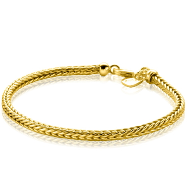 ZINZI zilveren schakelarmband geel verguld vossenstaart 2.5mm breed 19cm ZIA1287G