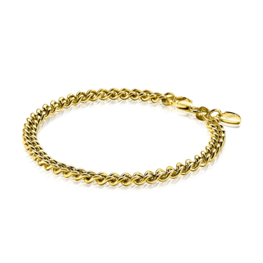 ZINZI zilveren geelvergulde gourmet armband 4,5mm breed 18,5cm ZIA1414G