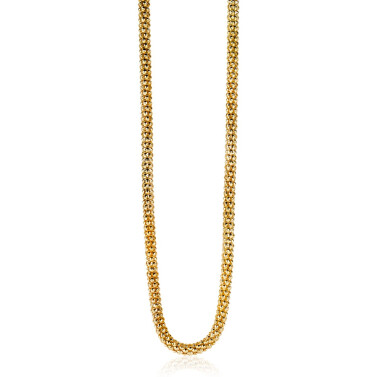 ZINZI zilveren schakelketting geel verguld 4,5mm breed 45cm ZIC1057G 