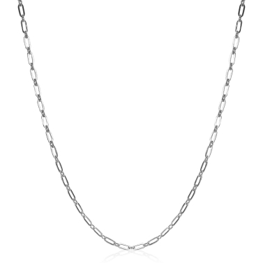 ZINZI zilveren ketting 45cm met 'paperclip' schakel 2,4mm breed ZIC2033
