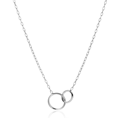 ZINZI zilveren paperclip schakel ketting met ronde vormen 42-45cm ZIC2275