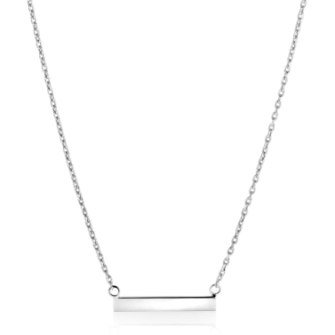Zinzi zilveren ketting 45cm met glanzend plaatje om te graveren ZIC2344