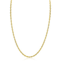ZINZI gold plated zilveren massieve koord ketting (2,6mm breed) 42-45cm ZIC2844G