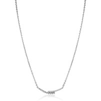 ZINZI zlv. collier slagmodel met zirc.ronde/pootzetting